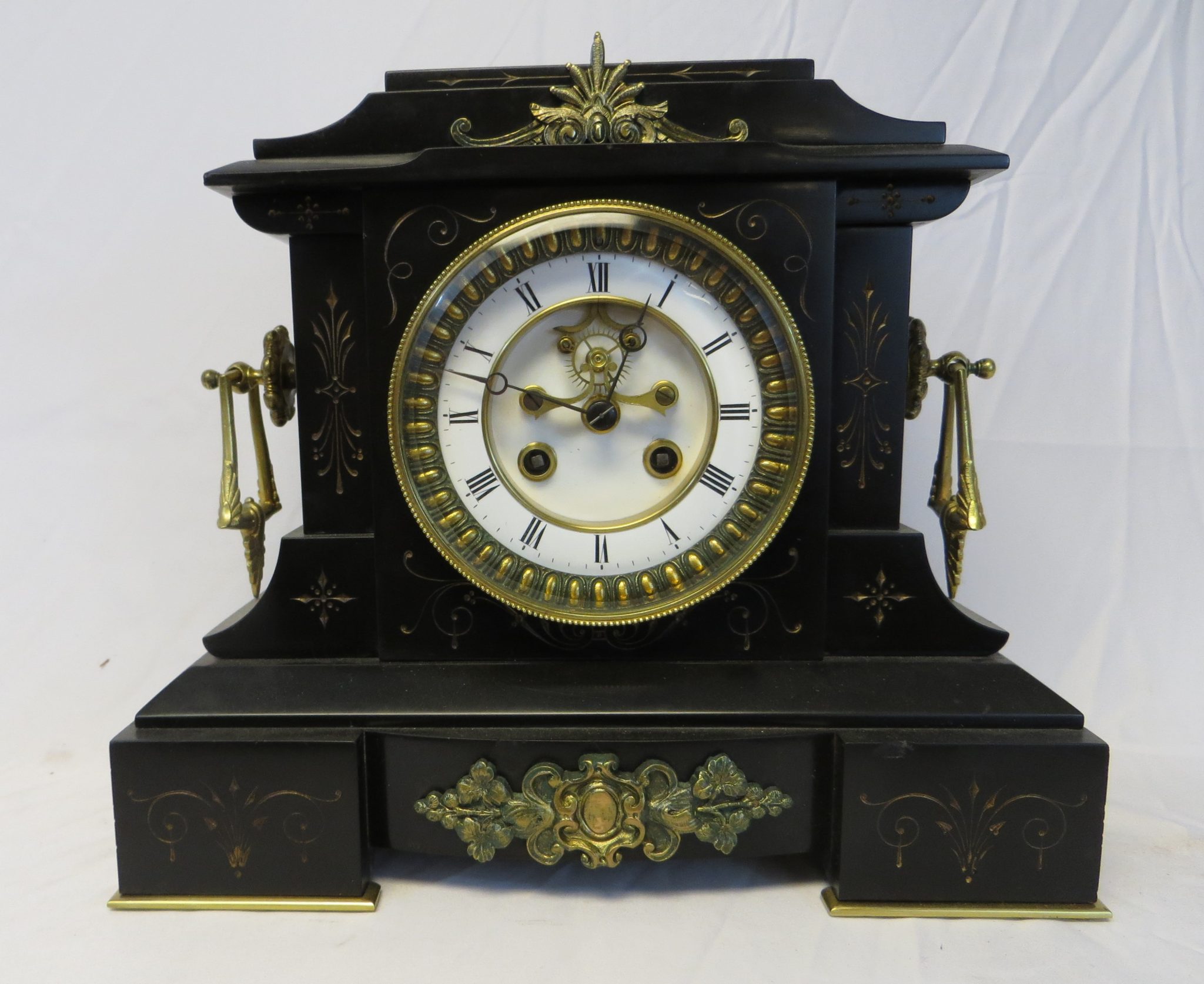 696: French Black Marble Mantel Clock – Hills Antique Clocks